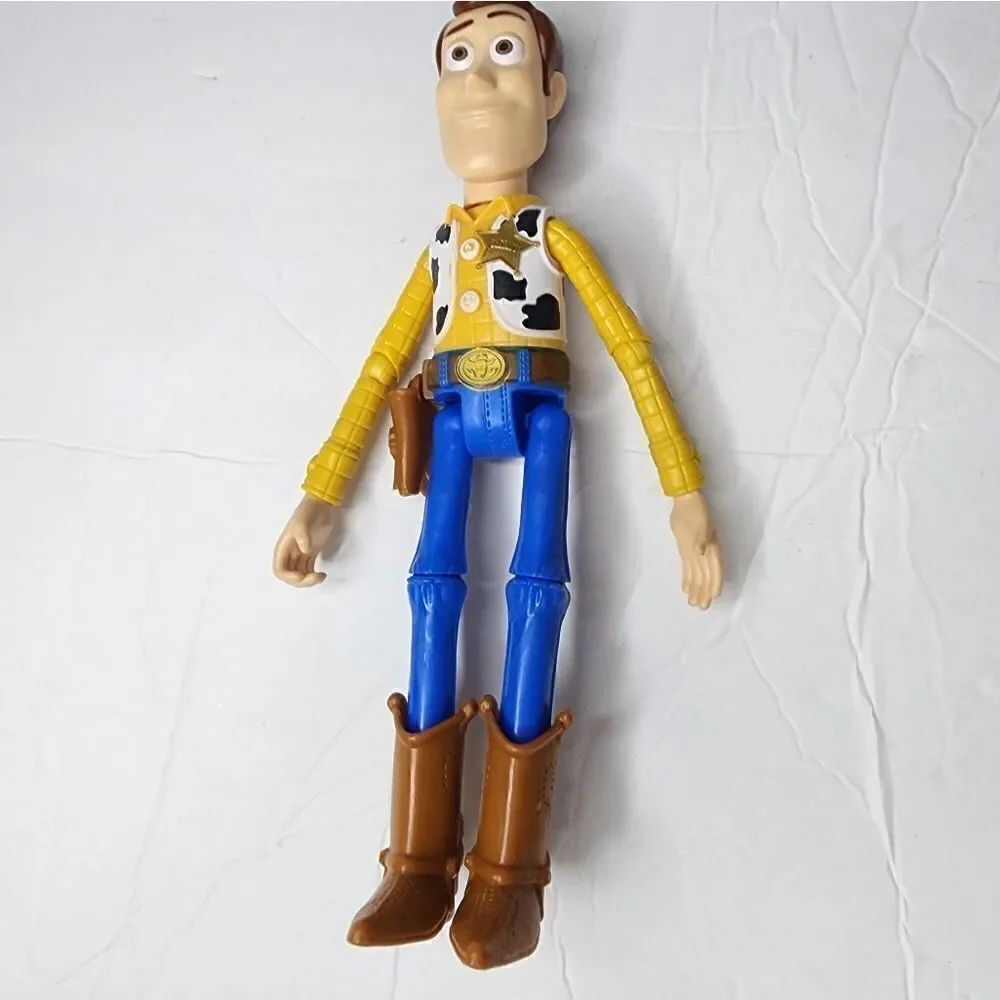 Disney Pixar Mattel Toy Story 9” Woody Doll 2017 Posable Action Figure NO Hat